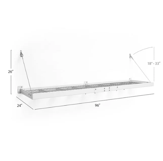 NewAge Products Pro Series 2' x 8' Wall-Mounted Steel Shelf