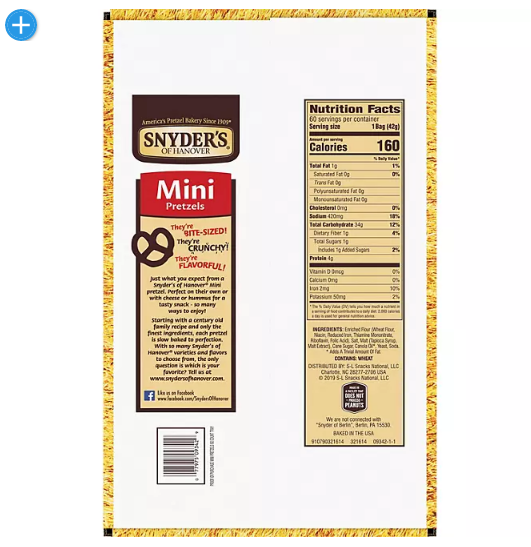 Snyder's Mini Pretzels (1.5 oz., 60 ct.)