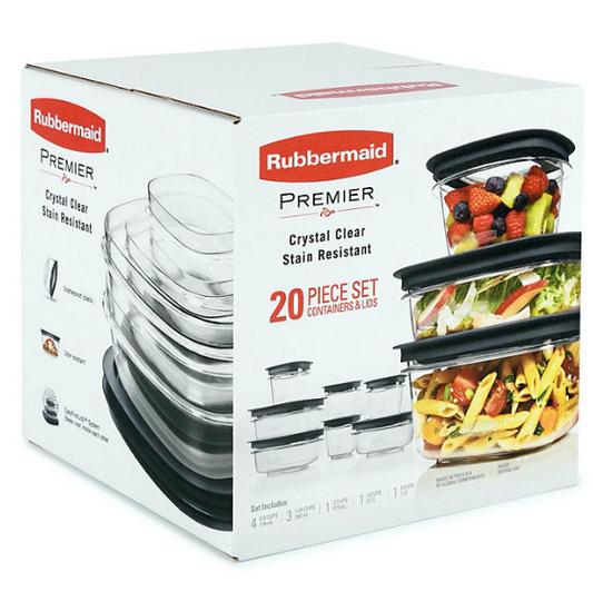 Rubbermaid Premier Easy Find Lids Food Storage Containers, 20-Piece Set