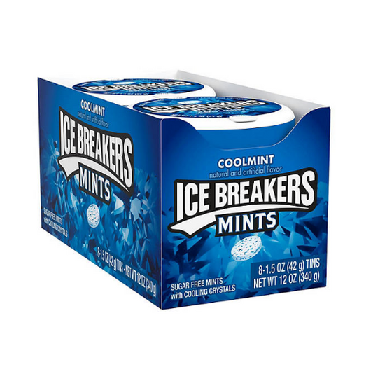 ICE BREAKERS Coolmint With Cooling Crystals, Sugar Free Breath Mints Tins (1.5 oz., 8 ct.)