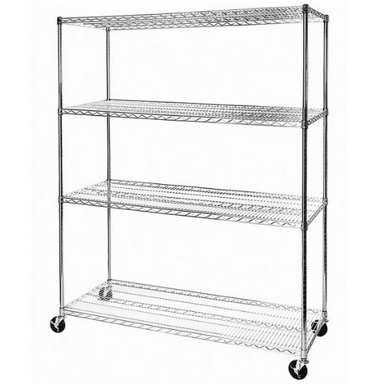 Seville Classics MEGA RACK 4-Tier NSF Steel Wire Shelving - 60" x 24" x 76"