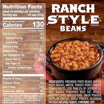 Ranch Style Beans, Canned Beans (15 oz.)