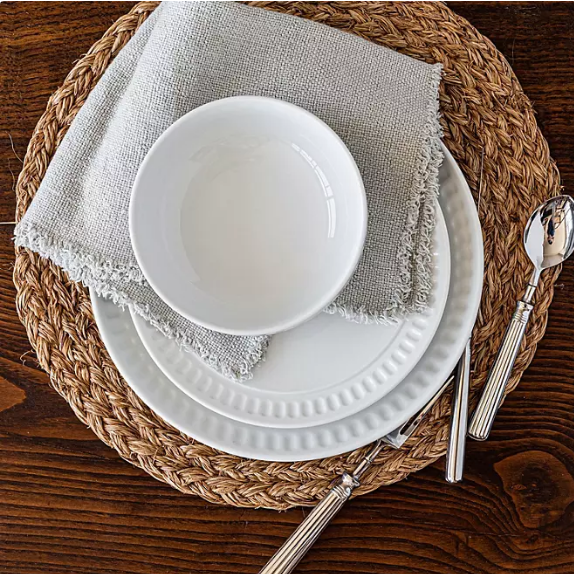 Overandback 24-Piece Embossed Dinnerware Set