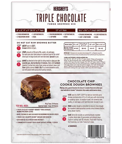 Betty Crocker Hershey’s Fudge Brownie Mix, Triple Chocolate (20 oz., 4 pk.)