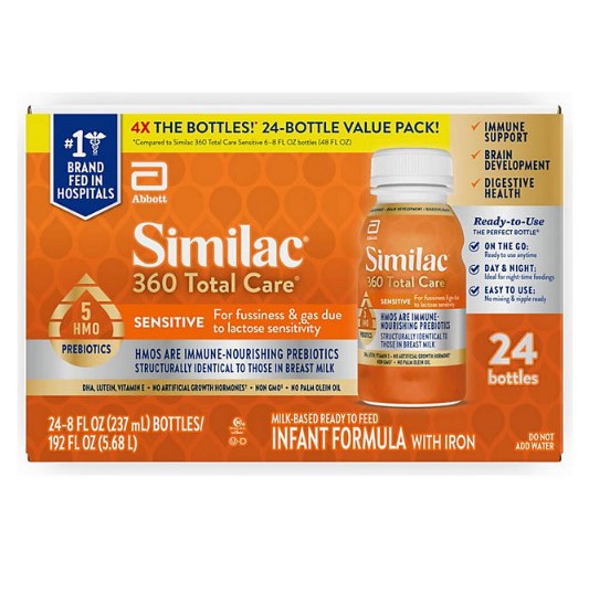 Similac 360 Total Care Sensitive Infant Formula, Ready to Feed (8 fl. oz., 24 ct.)