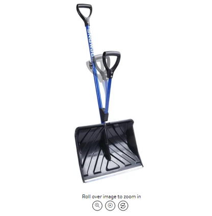 Snow Joe Shovelution Strain-Reducing Snow Shovel, 18-in Poly Blade