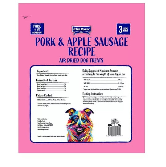 Irish Rover Pork and Apple Sausage Air Dried Dog Treats (48 oz.)