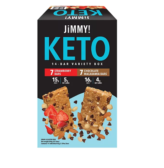 JiMMY! Keto Protein Bars Variety Pack, Strawberry and Chocolate (14 pk.)