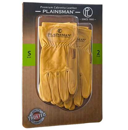 Plainsman Tan Leather Gloves - 2 Pairs