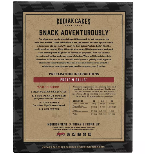 Kodiak Cakes Protein Balls, Oatmeal Chocolate Chip (12.7 oz., 3 pk.)