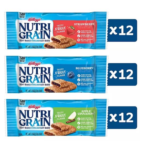 Kellogg's Nutri-Grain Bars Variety Pack (1.3 oz., 36 pk.)