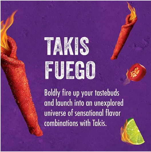 Takis Fuego Rolled Tortilla Chips Party Size Bag (24.7 oz.)