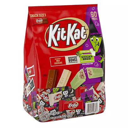 KIT KAT Assorted Milk Chocolate and Creme Snack Size, Halloween Wafer Candy Bars Bulk Bag (44.1 oz., 90-piece)