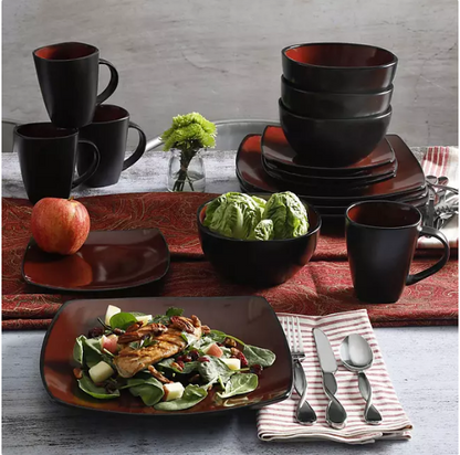 Gibson Home Soho Lounge 16-Piece Reactive Glaze Dinnerware Set (Assorted Colors)