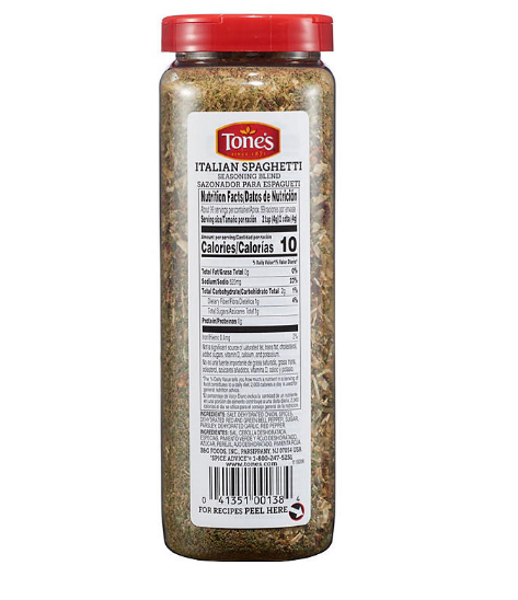 Tone's Italian Spaghetti Seasoning Blend (14 oz.)(2 PK)