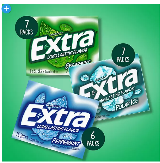 Extra Mint Sugar Free Chewing Gum Bulk Variety Pack (15 pc., 20 pk.)