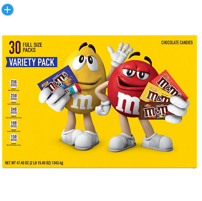 M&M'S Chocolate Candy Assorted Full Size Bulk Variety Box (47.40 oz., 30 ct.)