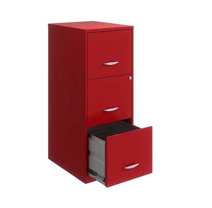 Hirsh 18" Deep 3 Drawer Smart Letter Width Vertical File Cabinet (Assorted Colors)