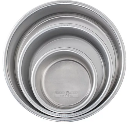 Nordic Ware Natural Aluminum Round Cake Pan Set of 3, (8",6",4")