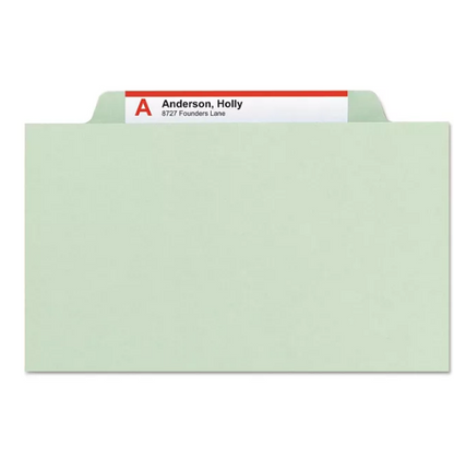 Smead 2/5 Cut Tab Pressboard Classification Folders, Six Sections, Gray Green (Legal, 10ct.)