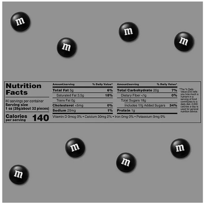 M&M’S Milk Chocolate Black Bulk Candy in Resealable Pack (3.5 lbs.)