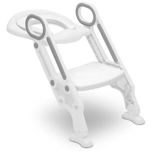 Delta Children Kid-Size Toddler Potty Training Ladder Seat for Boys and Girls, White/Grey