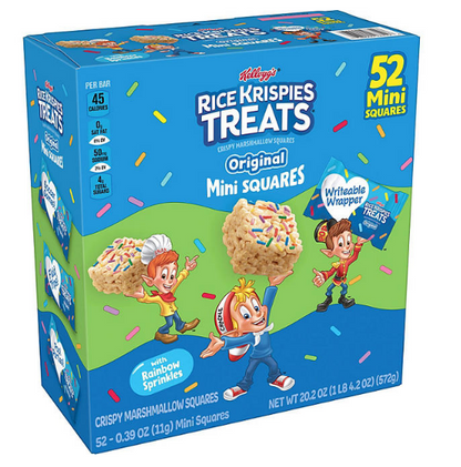 Kellogg's Rice Krispies Treats Mini Squares, Original with Rainbow Sprinkles (52 ct.)