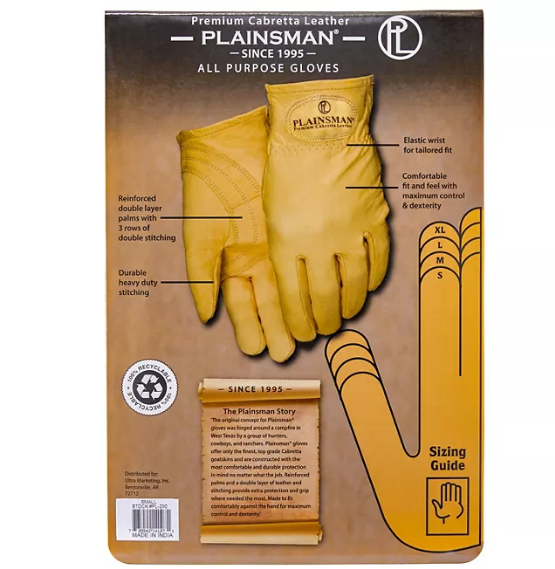 Plainsman Tan Leather Gloves - 2 Pairs