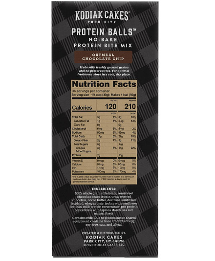 Kodiak Cakes Protein Balls, Oatmeal Chocolate Chip (12.7 oz., 3 pk.)