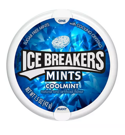 ICE BREAKERS Coolmint With Cooling Crystals, Sugar Free Breath Mints Tins (1.5 oz., 8 ct.)