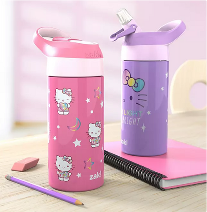 Zak Designs Antimicrobial 14-oz. Stainless Steel Vacuum Insulated Kids Riverside Bottle, 2-Piece Set (Assorted Colors)