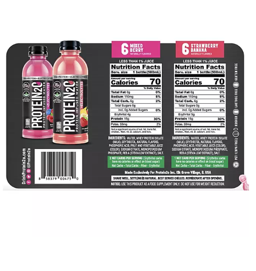 Protein2o + Electrolytes Variety Pack (16.9 fl. oz., 12 pk.)