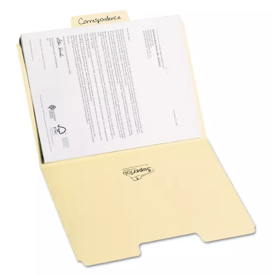 Smead 1/3 Cut Assorted Positions SuperTab Heavyweight File Folders, Manila (Letter, 50ct.)