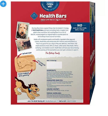 BLUE Buffalo Health Bars Crunchy Dog Treat Biscuits, Bacon, Egg & Cheese (80 oz.)