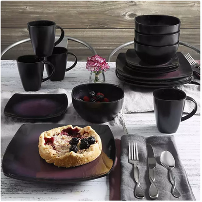 Gibson Home Soho Lounge 16-Piece Reactive Glaze Dinnerware Set (Assorted Colors)