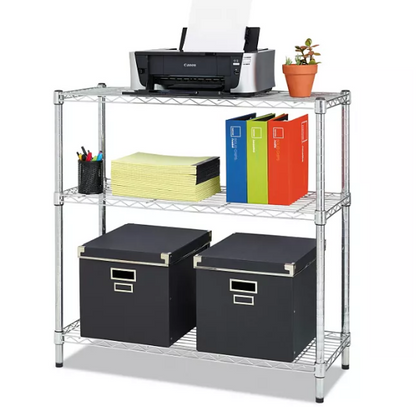 Alera Residential 3-Shelf Wire Shelving - Silver (36W x 14D x 36H)