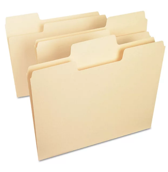 Smead 1/3 Cut Assorted Positions SuperTab Heavyweight File Folders, Manila (Letter, 50ct.)