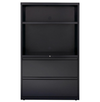 Hirsh 36" Wide 2 Drawer Lateral Combo File Cabinet, Black