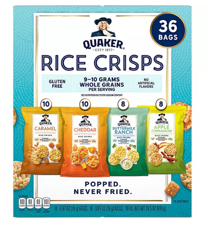 Quaker Rice Crisps Variety Pack (36 pk.)