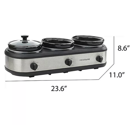 Frigidaire Stainless Steel Triple Slow Cooker (3 x 2.5 Quarts)