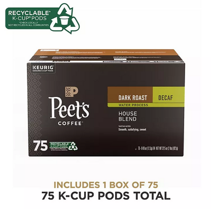 Peet's Decaf House Blend 75 ct K-cups