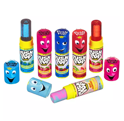 Push Pop Candy Assortment, Blue Raspberry, Watermelon, Strawberry, Cotton Candy and Mystery Flavors (24 pk.)