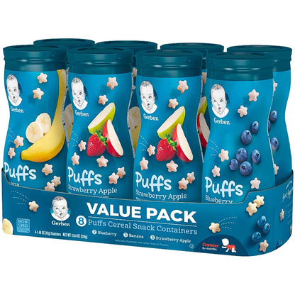 Gerber Graduates Puffs Cereal Snack Variety Pack (1.48 oz., 8 ct.)