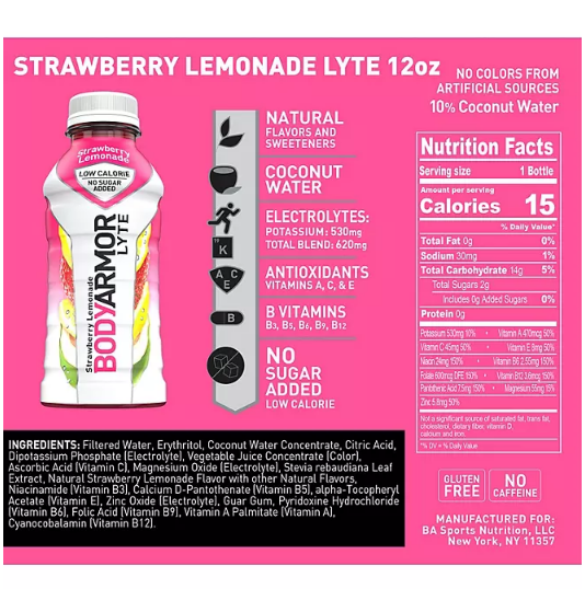 BODYARMOR LYTE Sports Drink Variety Pack (12 fl. oz., 24 pk.)