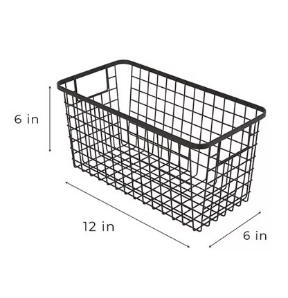 Smart Design 4 Pack Nestable Basket Organizer with Handles 9" x 12" x 6"