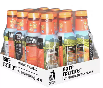 Bare Nature Peach Vitamin Iced Tea (20 oz., 12 pk.)