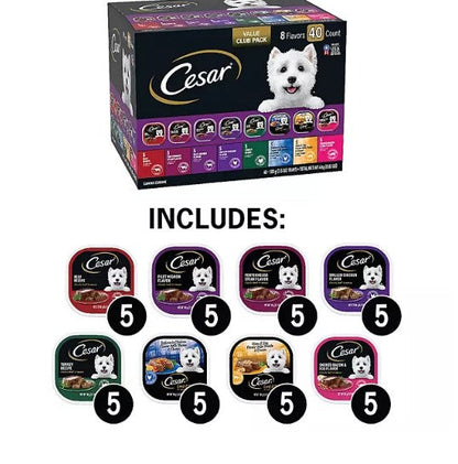 Cesar Classics Canine Wet Dog Food, Variety Pack (3.5 oz., 40 ct.)