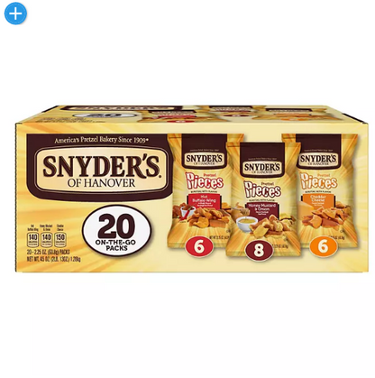 Snyder's of Hanover Pretzel Pieces Variety Pack (2.25 oz., 20 pk.)