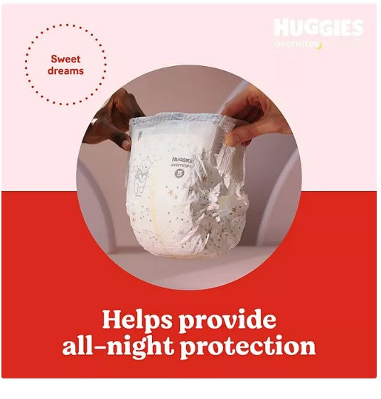 Huggies Overnites Nighttime Baby Diapers (Sizes: 3-7)