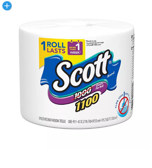 Scott 1100 1-Ply Toilet Paper (1100 sheets/roll, 36 rolls)